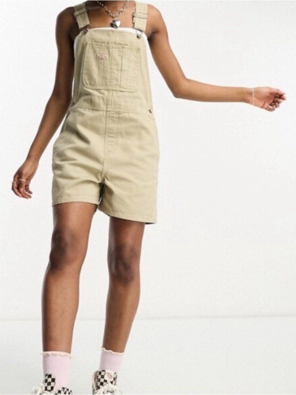 Dickies Women's Khaki Short Overalls